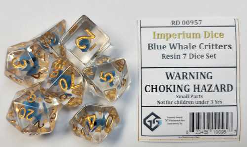 Blue Whale Critters Resin 7 Dice Set