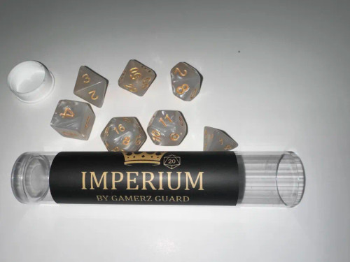 White Marble Acrylic 7 Dice Set