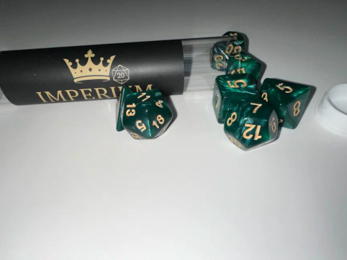 Sea Green Marble Acrylic 7 Dice Set