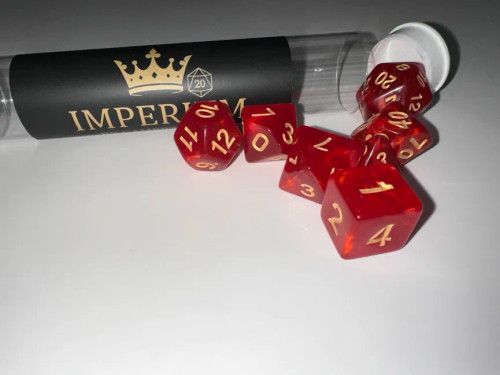Lava Red Marble Acrylic 7 Dice Set