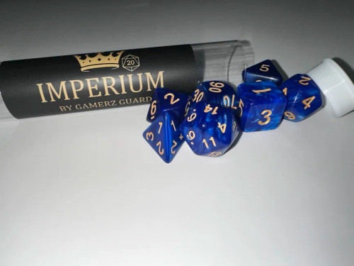 Deep Blue Marble Acrylic 7 Dice Set