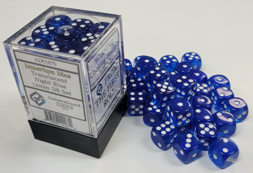 Translucent Night Blue Acrylic 12mm D6 Set