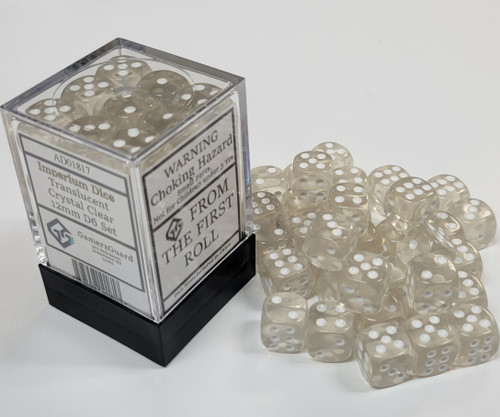 Translucent Crystal Clear Acrylic 12mm D6 Set