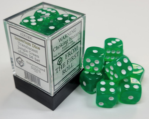 Translucent Jungle Green Acrylic 16mm D6 Set