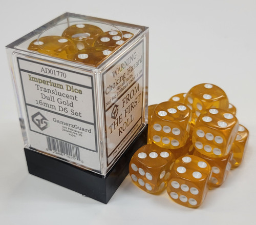Translucent Dull Gold Acrylic 16mm D6 Set