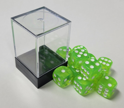Translucent Lime Green Acrylic 16mm D6 Set