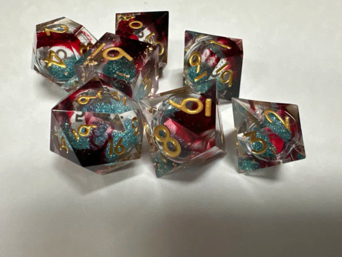 Elemental Conflux Glitter Core Resin 7 Dice Set