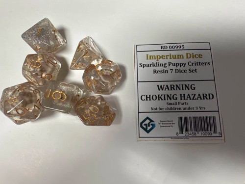 Sparkling Puppy Critters Resin 7 Dice Set