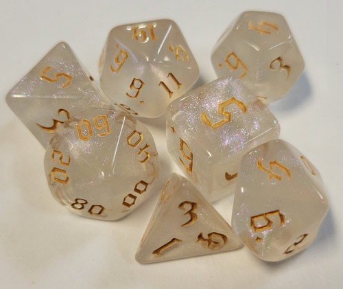 Stardust Relic Gold 7 Piece Acrylic Dice Set