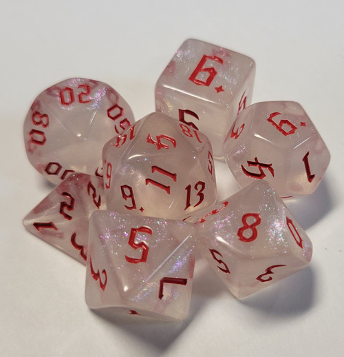 Stardust Relic Red 7 Piece Acrylic Dice Set