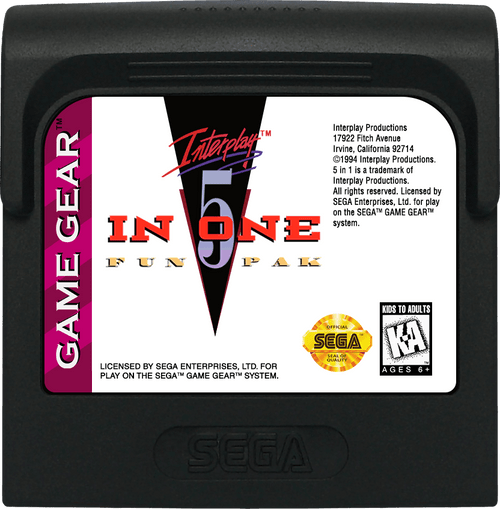 5 in One Fun Pak - Sega Game Gear Cartridge Only