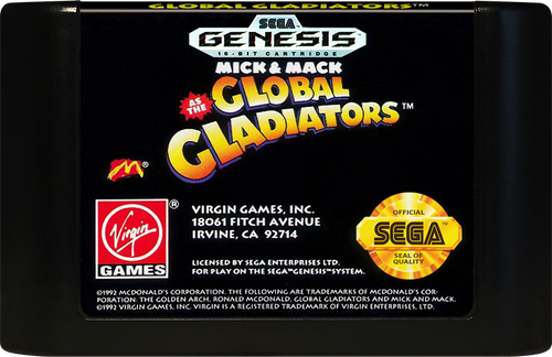 Mick & Mack as the Global Gladiators - Sega Genesis CARTRIDGE ONLY 