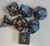 Black Blue Acrylic 7 piece Polyhedral dice set