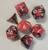 Red Black Acrylic 7 piece Polyhedral dice set