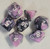 Pink Black Acrylic 7 piece Polyhedral dice set