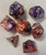 Red Purple Acrylic 7 piece Polyhedral dice set