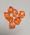 Orange Transparent Acrylic 7 piece Polyhedral dice set