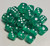 Transparent Emerald Green D6 12mm 36pc Acrylic Dice Set 