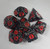 Rope Design Black Red Metal Dice 7 piece Polyhedral dice set R1