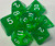 Translucent Lime Green Acrylic 7 Dice Set