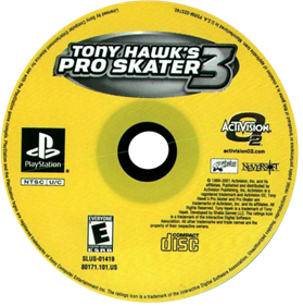 Tony Hawk's Skateboarding 3 Sur PS1 Et PS2 - Complet (Boîte/Notice) - Bon État