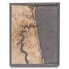 Nautical Wood Maps Jacksonville, Florida - Grey Frame Nautical Wood Maps Jacksonville, Florida - Grey Frame