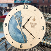 Siesta Key Nautical Topographic Wood Clock - Customizable