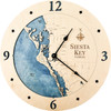 Siesta Key Nautical Topographic Wood Clock - Customizable