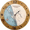 Sarasota Nautical Topographic Wood Clock - Customizable