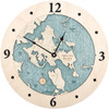 Shelter Island Nautical Topographic Wood Clock - Customizable