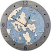 Shelter Island Nautical Topographic Wood Clock - Customizable
