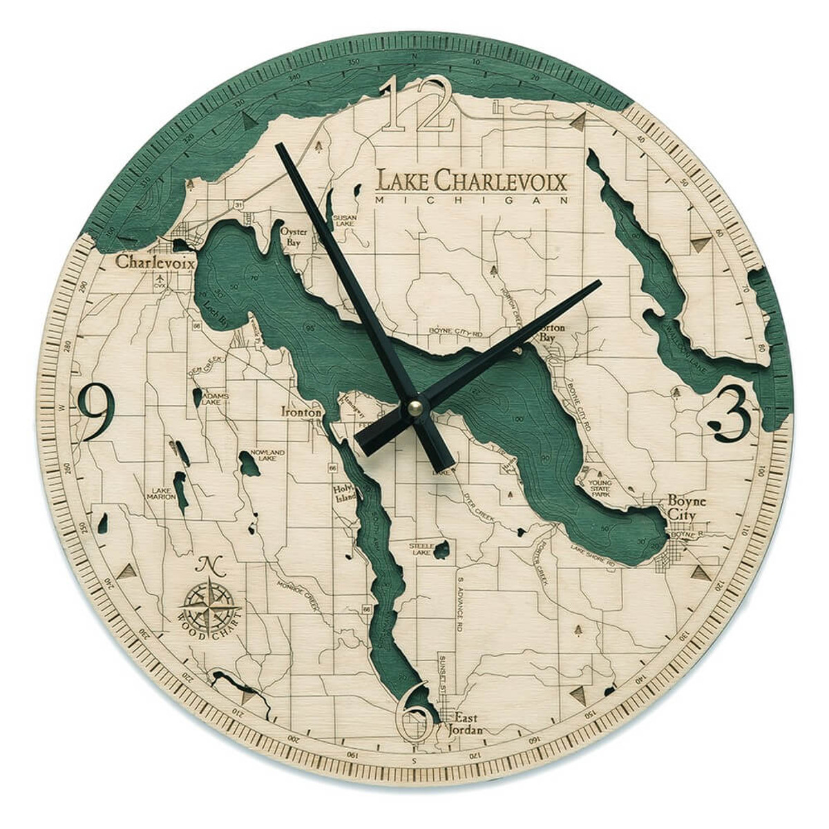 nautical wood lake charlevoix wall clock nautical wood lake charlevoix wall clock