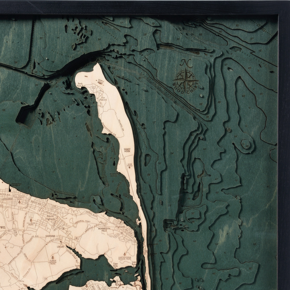 Rumson New Jersey Topographic 3D Chart