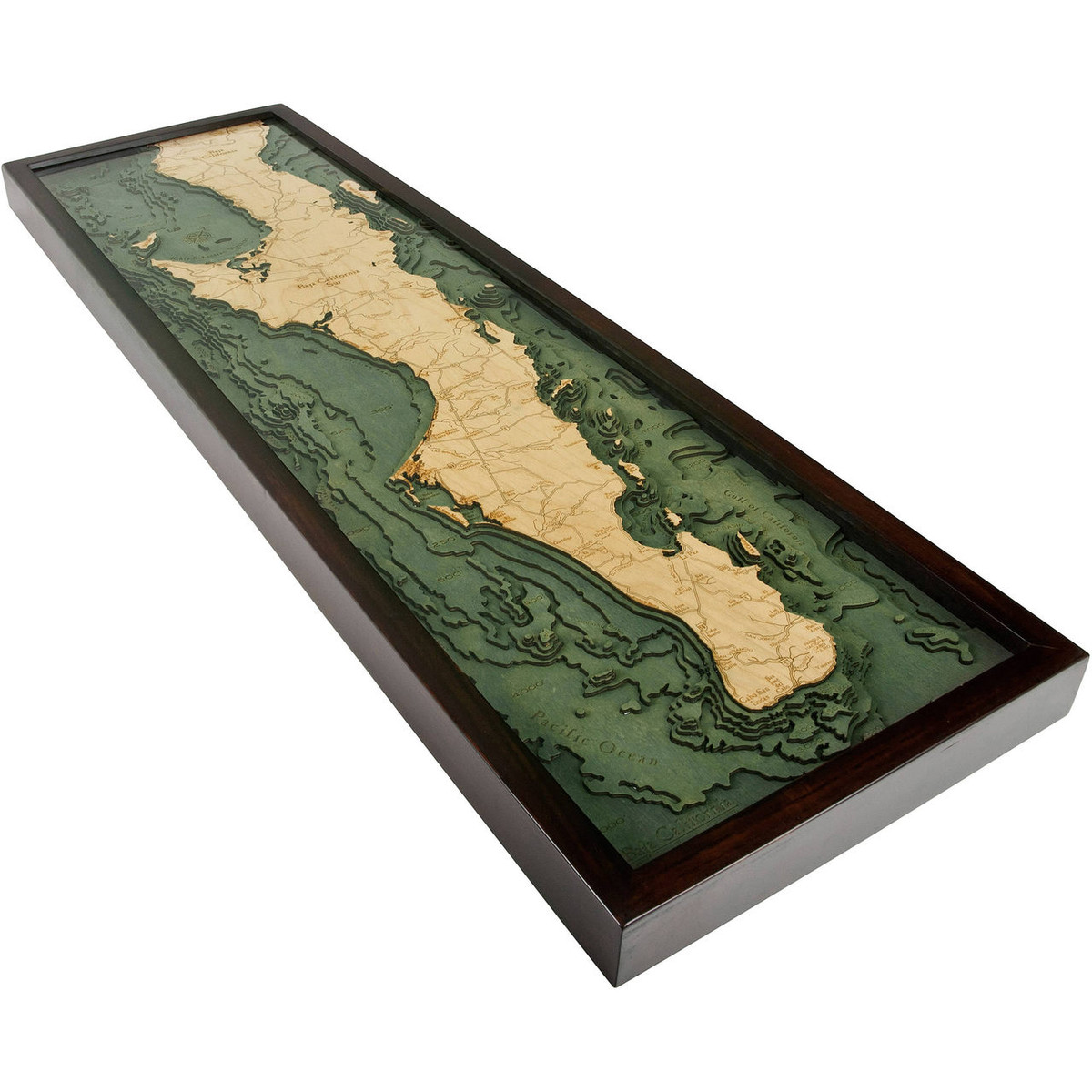 Custom 3d wooden map of Baja California,Mexico main image 1