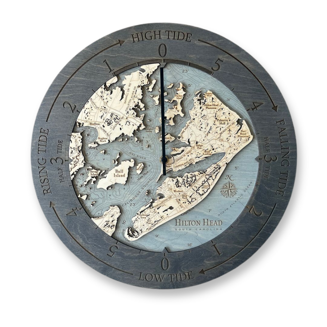 Chesapeake Bay Tide Clock | Nautical Wood Maps chesapeake-bay-tide-clock-nautical-wood-maps