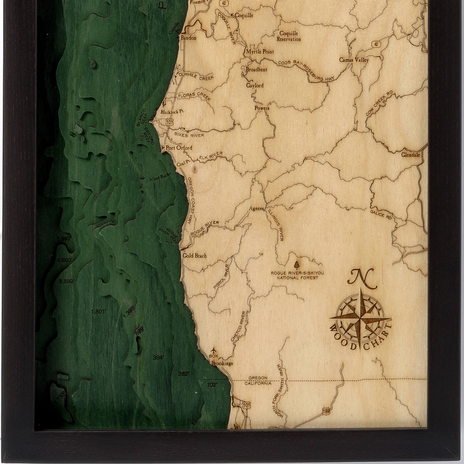 Wooden Map of Portland, Oregon — WoodScape Maps - 3D Wood Maps