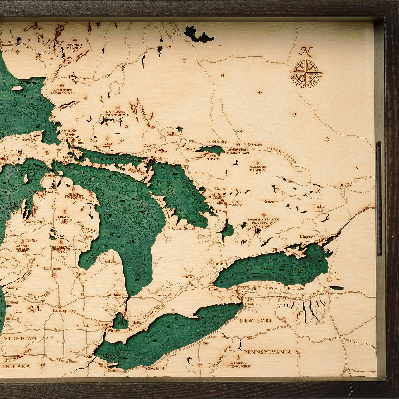 The Great Lakes Wooden Serving Tray Wood Platter