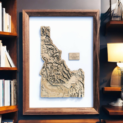 Idaho 3D Topographic Wood Map