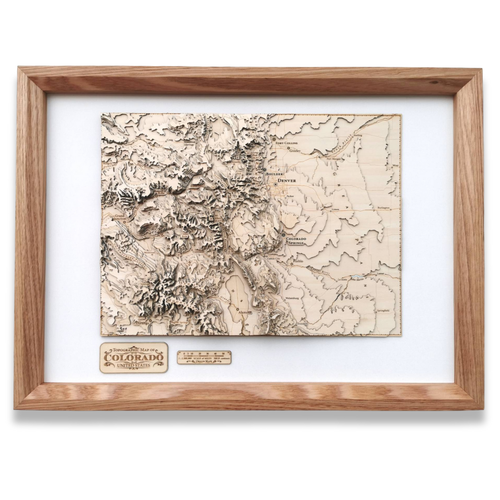 Colorado 3D Topographic Wood Map