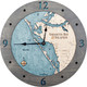 Sarasota Bay & The Islands Nautical Topographic Wood Clock - Customizable