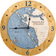 Sarasota Bay & The Islands Nautical Topographic Wood Clock - Customizable
