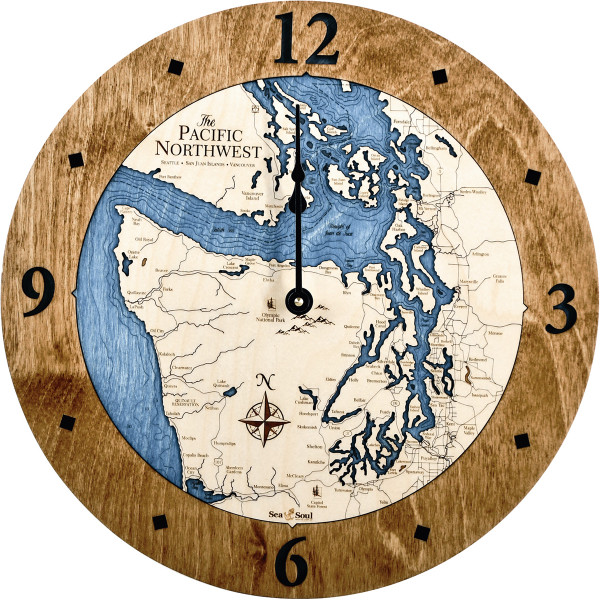 Nps Clock Pacific Northwest Nautical Wood Clock