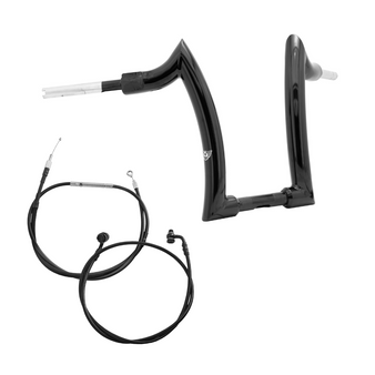Kit Guidão Front Diablo Rhino 2” + Cabos Mecânicos com Acelerador Eletrônico para Harley-Davidson Softail Sport Glide - Preto