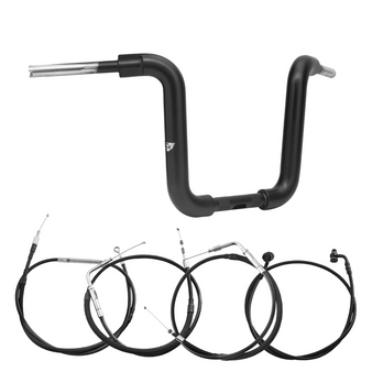 Kit Guidão Ape Classic Rhino 2” + Cabos Mecânicos sem Acelerador Eletrônico para Harley-Davidson Softail Standard - Preto