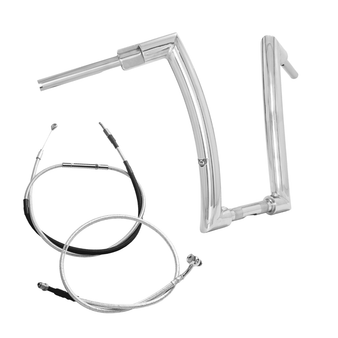 Kit Guidão Front King Rhino 2" + Cabos Mecânicos com Embreagem Mecânica para Harley-Davidson Touring Road Glide - Inox Polido