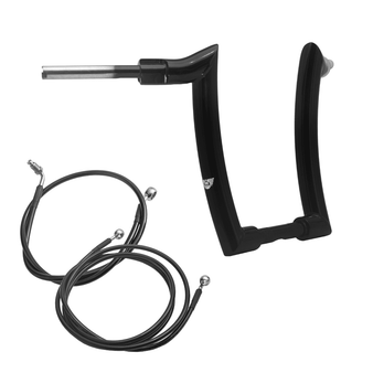 Kit Guidão Mad Dogger Curve Rhino 2" + Cabos Mecânicos com Embreagem Hidráulica para Harley-Davidson Touring Road Glide - Preto