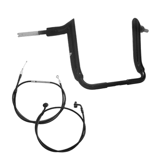 Kit Guidão Mad Dogger Rhino 2" + Cabos Mecânicos com Embreagem Mecânica para Harley-Davidson Touring Ultra Glide - Preto