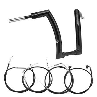 Kit Guidão Front King Rhino 2” + Cabos Mecânicos sem Acelerador Eletrônico para Harley-Davidson Softail Fat Boy - Preto