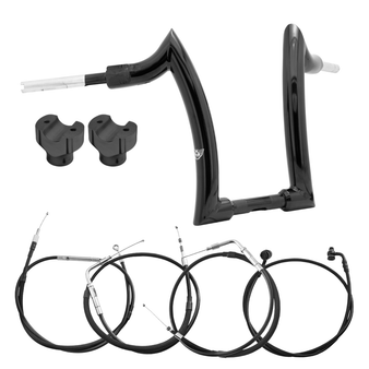 Kit Guidão Front Diablo Rhino 2” + Riser + Cabos Mecânicos sem Acelerador Eletrônico para Harley-Davidson Softail Deluxe - Preto