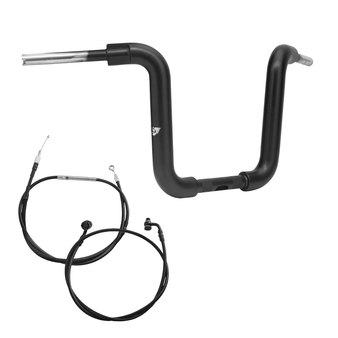 Kit Guidão Ape Classic Rhino 2” + Cabos Mecânicos com Acelerador Eletrônico para Harley-Davidson Softail - Preto